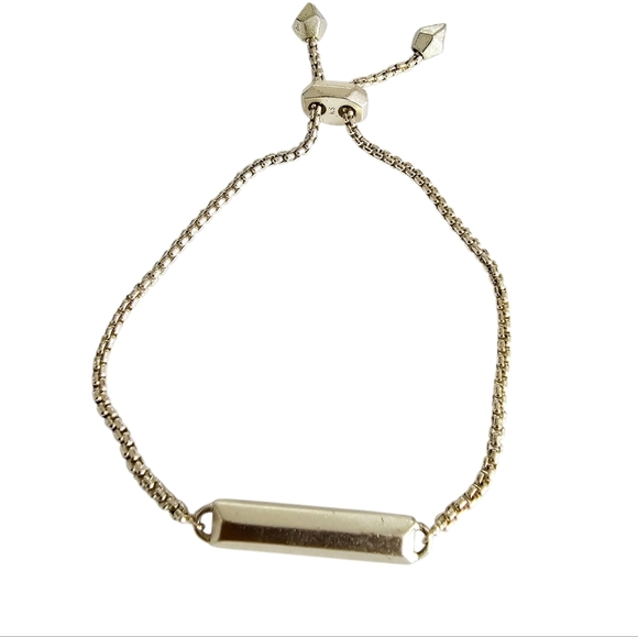 Kendra Scott Stan Bracelet Slate Cat's Eye Light Gold - Picture 10 of 11